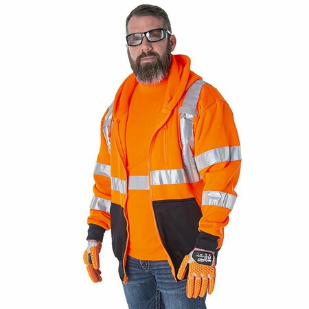 CORDOVA COR-BRITE Hooded Sweatshirts, Orange, 2XL SJ400-2XL